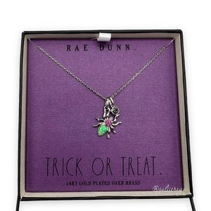 NEW Rae Dunn 14KT Gold Plated Halloween Spider Necklace Trick or Treat Edition